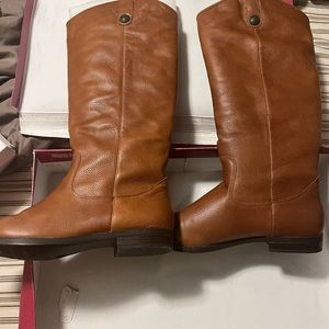 Tall 🧡tan/cognac LEATHER riding boots /worn 1x EXCELLENT condition /🧡